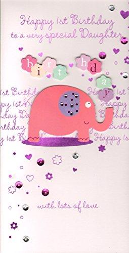 Happy 1st Birthday to a Very Special Daughter - Handmade Greeting Card by Talking Pictures