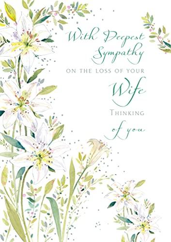With Deepest Sympathy on the Loss of your Wife - Foil Finished Condolence Greeting Card