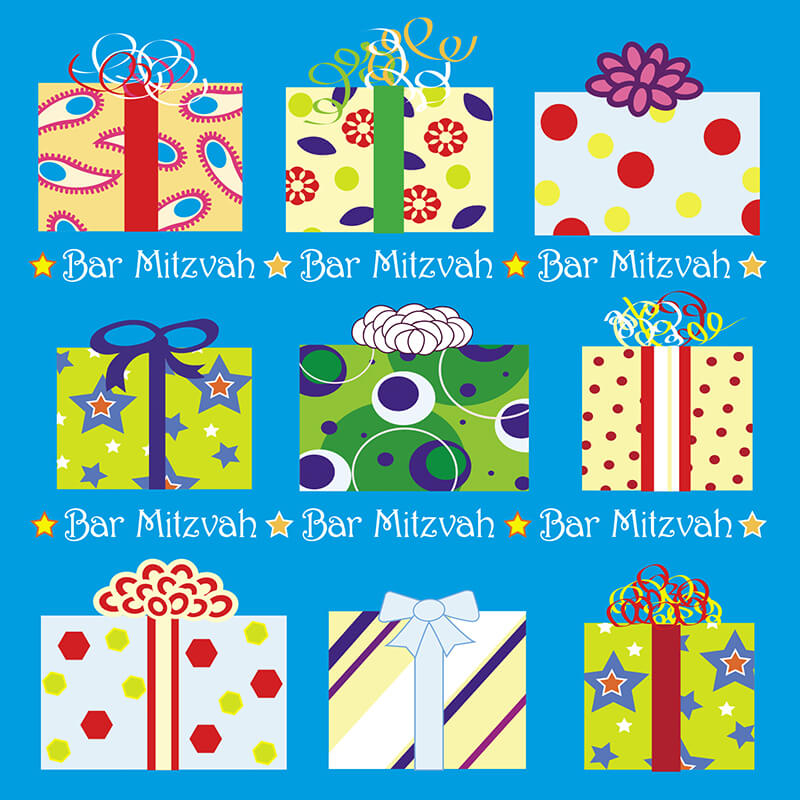 Bar Mitzvah - Presents - Mazel Tov Jewish Greeting Card by Davora