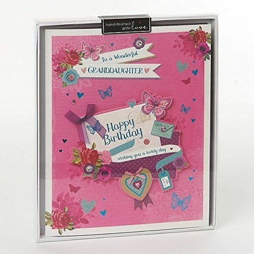 Wonderful Granddaughter Wishing Well Studios Handmade Boxed Birthday Card