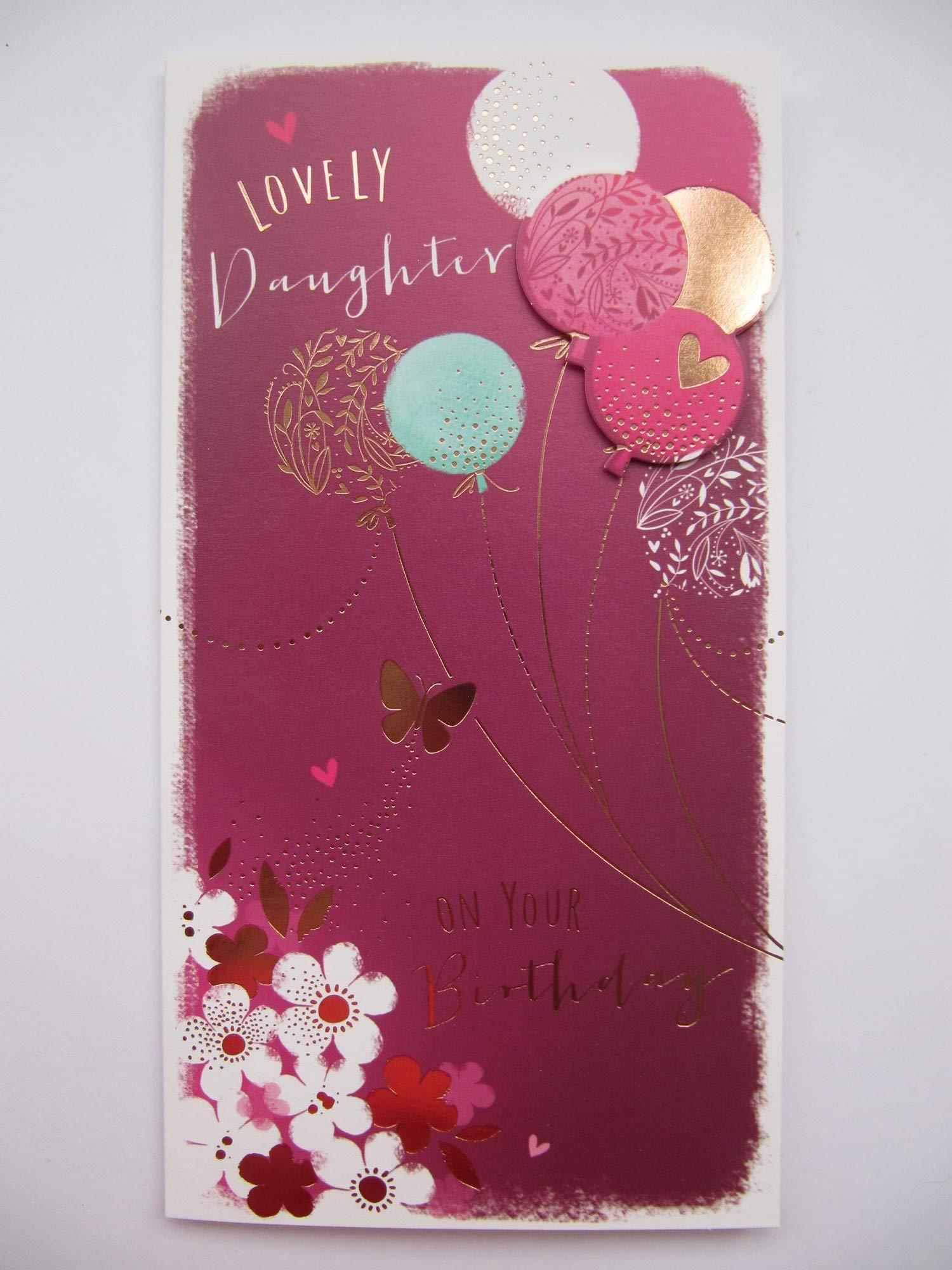 Gorgeous Colourful Raised Balloons Daughter Birthday Card by Ling Design