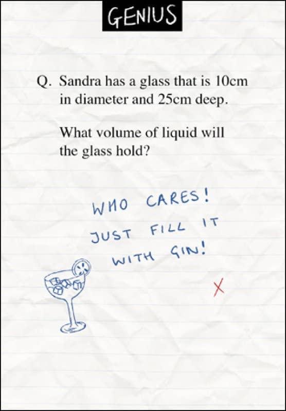 Fill it with Gin Sandra Humorous Funny Exam Test Greeting Card Him/Her - Genius