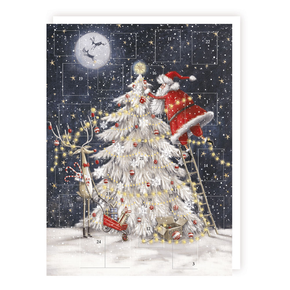 Santa Up a Christmas Tree - Traditional 24 Door Christmas Advent Calendar