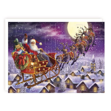 Tracks Traditional Santa's Sleigh Advent Calendar - 24 Doors Christmas Countdown