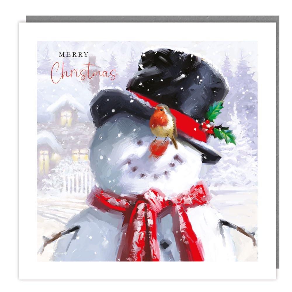 Robin & Jolly Snowman Red Foil Detail Eco-Friendly Pack of 5 Charity Christmas Cards