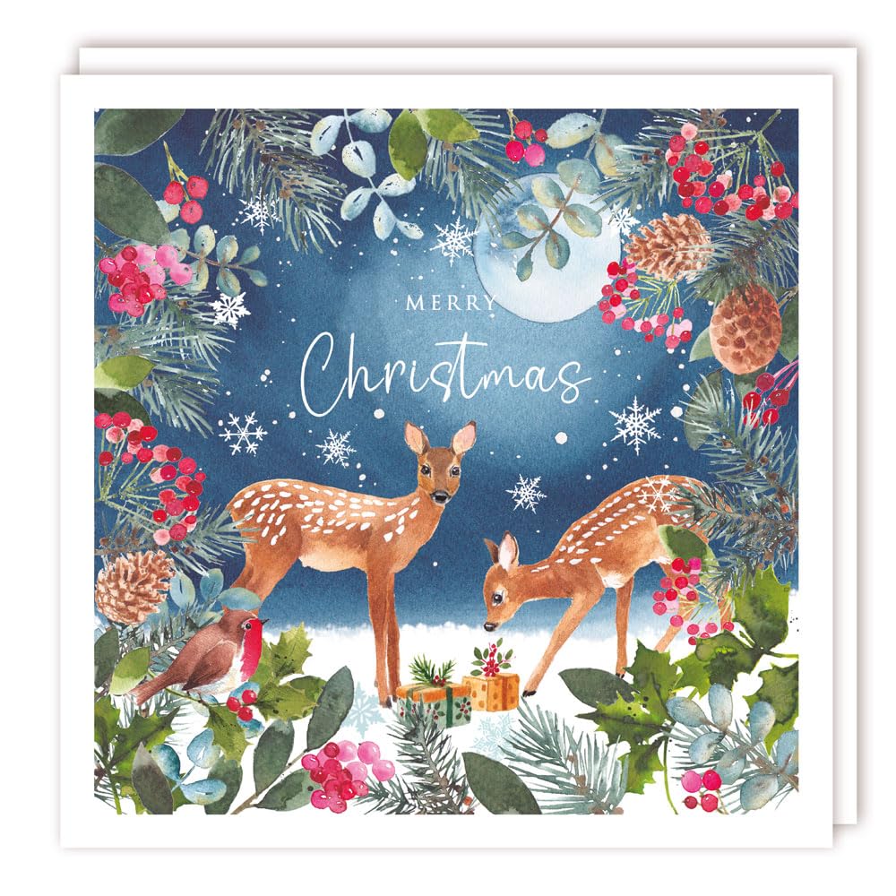 Magical Forest Deers on Christmas Eve Rainbow Trust Charity 10 Christmas Card Pack