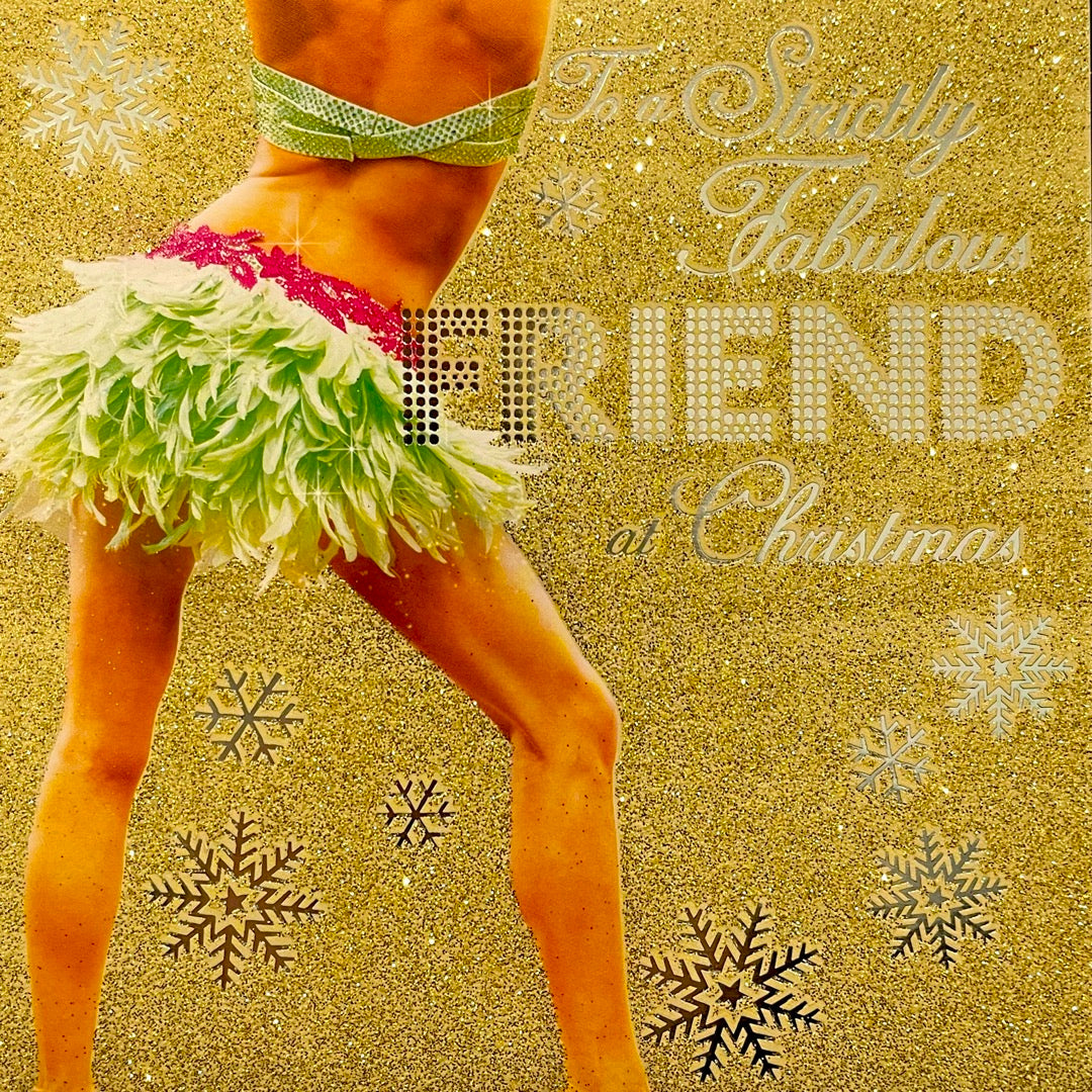 To A Strictly Fabulous Friend at Christmas Glitter Coated Strictly Come Dancing Card