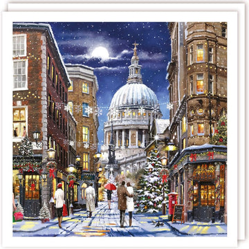 St. Paul's Cathedral at Christmas Rainbow Trust Charity Christmas Pack of 10 Large Xmas Cards