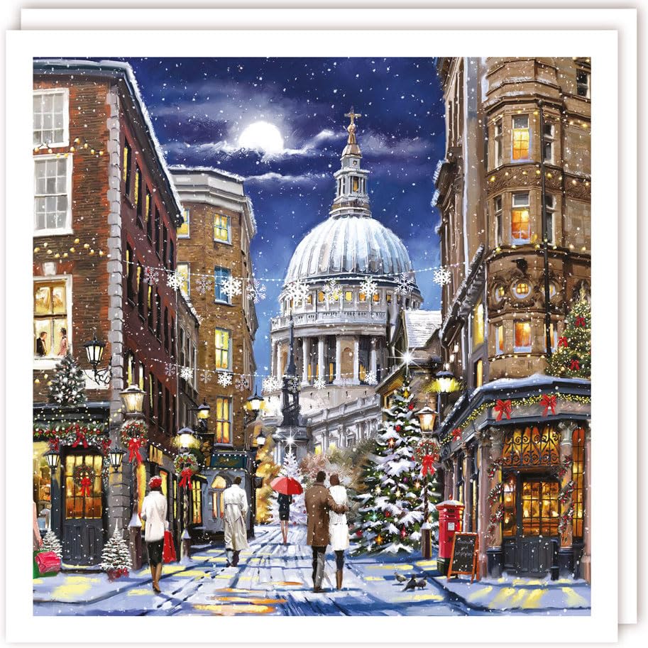 St. Paul's Cathedral at Christmas Rainbow Trust Charity Christmas Pack of 10 Large Xmas Cards