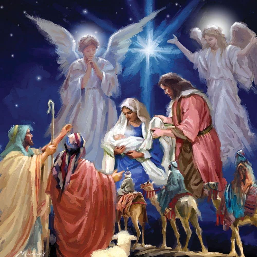 A Child is Born Three Wise Men Premium Christmas Card 3D Lenticular/Holographic