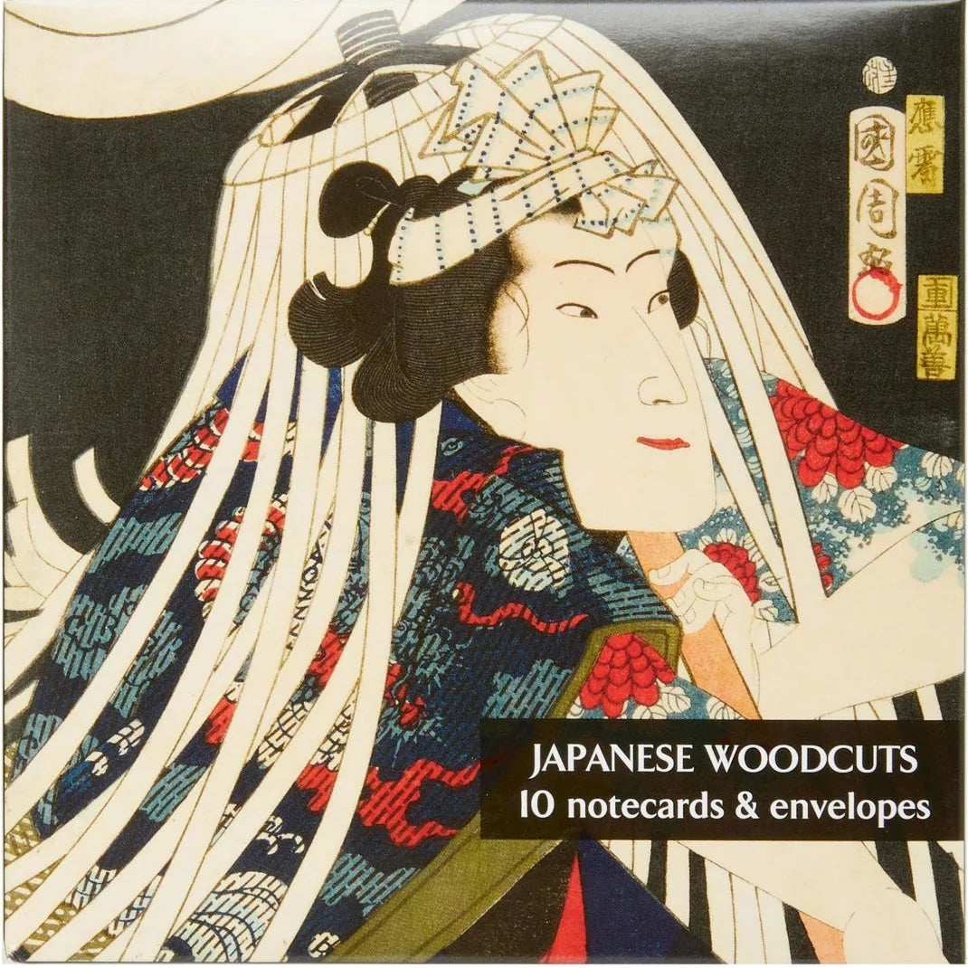 Japanese Woodcuts Prints Note-let Blank Pack of 10 Cards by Curating Cambridge University