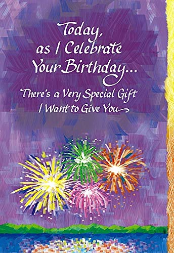 Sentimental Verse Blue Mountain Arts Greeting Card - Today As I Celebrate Your Birthday - Handmade Paper