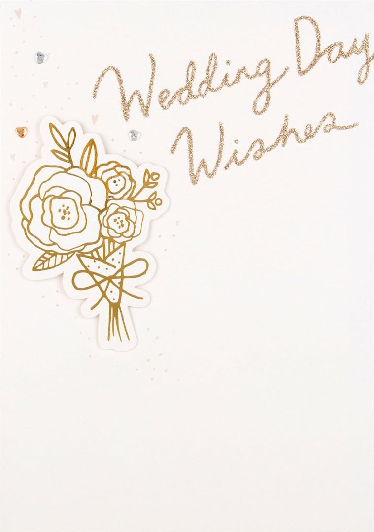 Wedding Day Wishes ''Made For Each Other'' Congratulations Card with Gold Foiled Rose by Hallmark