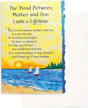 Blue Mountain Arts Greeting Card The Bond Between Mother and Son Lasts a Lifetime Is the Perfect Birthday, Graduation, Mothers Day, or Just Because Card for a Mom or a Son (CBM404)