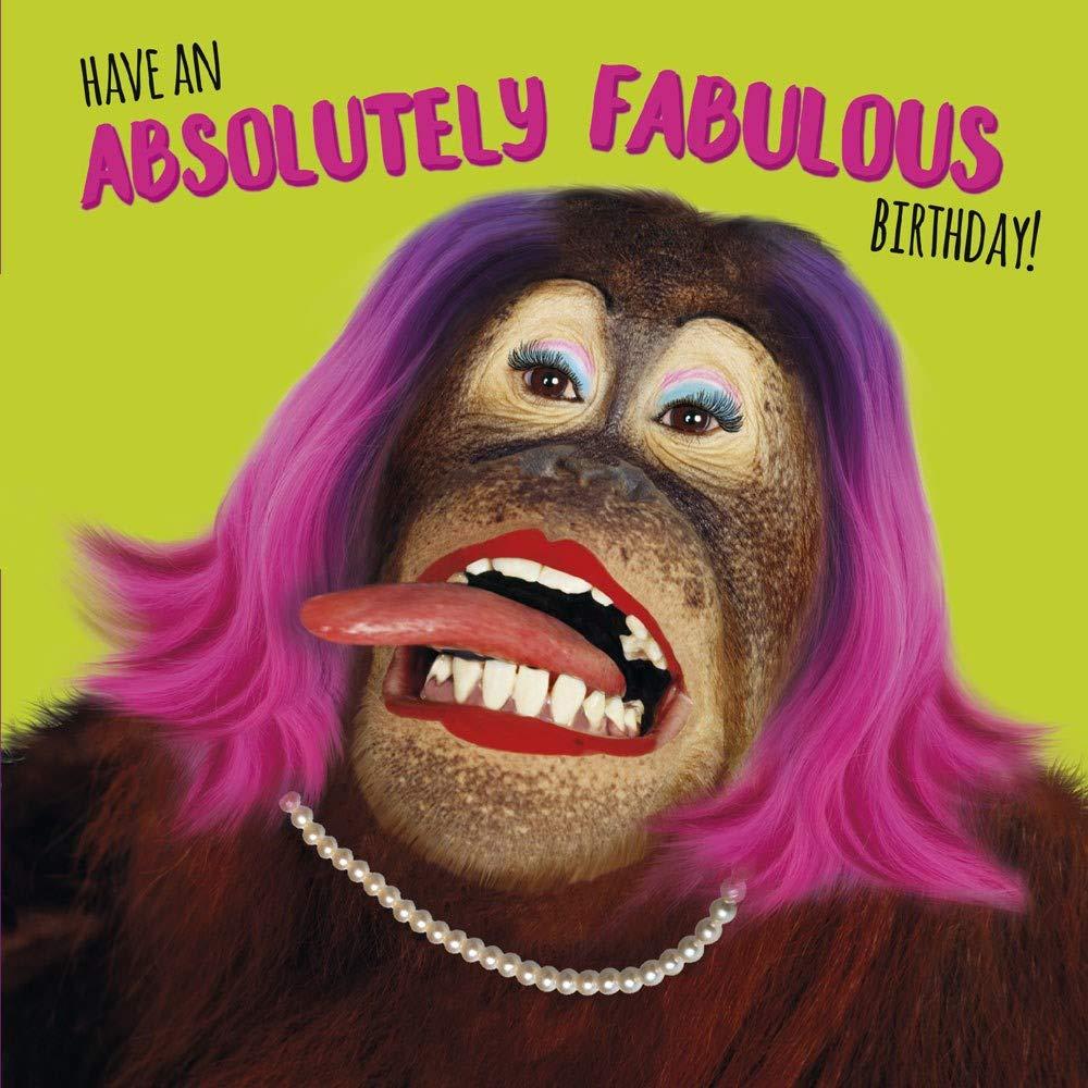 Absolutely Fabulous Goofy Orangutang 3D Lenticular Holographic Birthday Card 