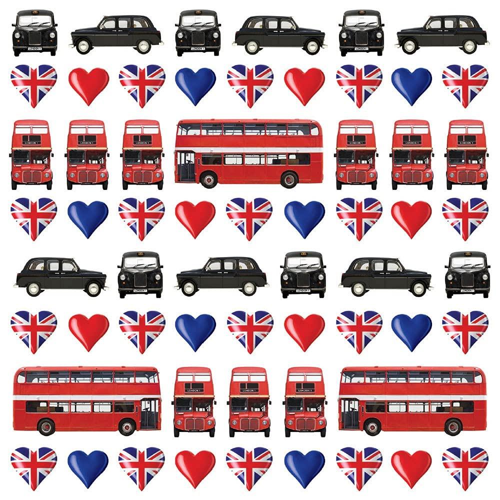 London Buses Black Cabs - Classic Icons of London Blank / Birthday Greeting Pack of 5 Cards by Tracks Publishing