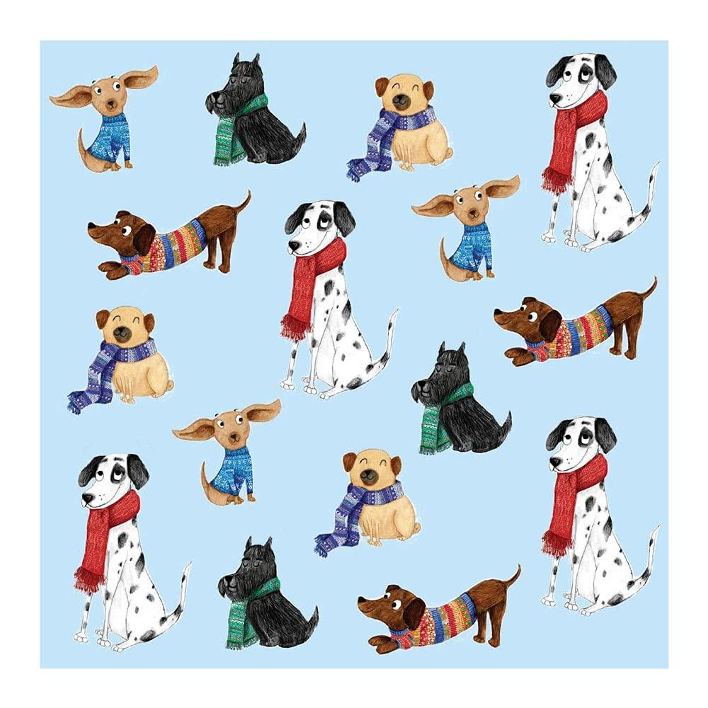 Fun Dogs in Scarves - Classic Art - Tracks Publishing Blank / Birthday Greeting Pack of 5 Cards - BLP033