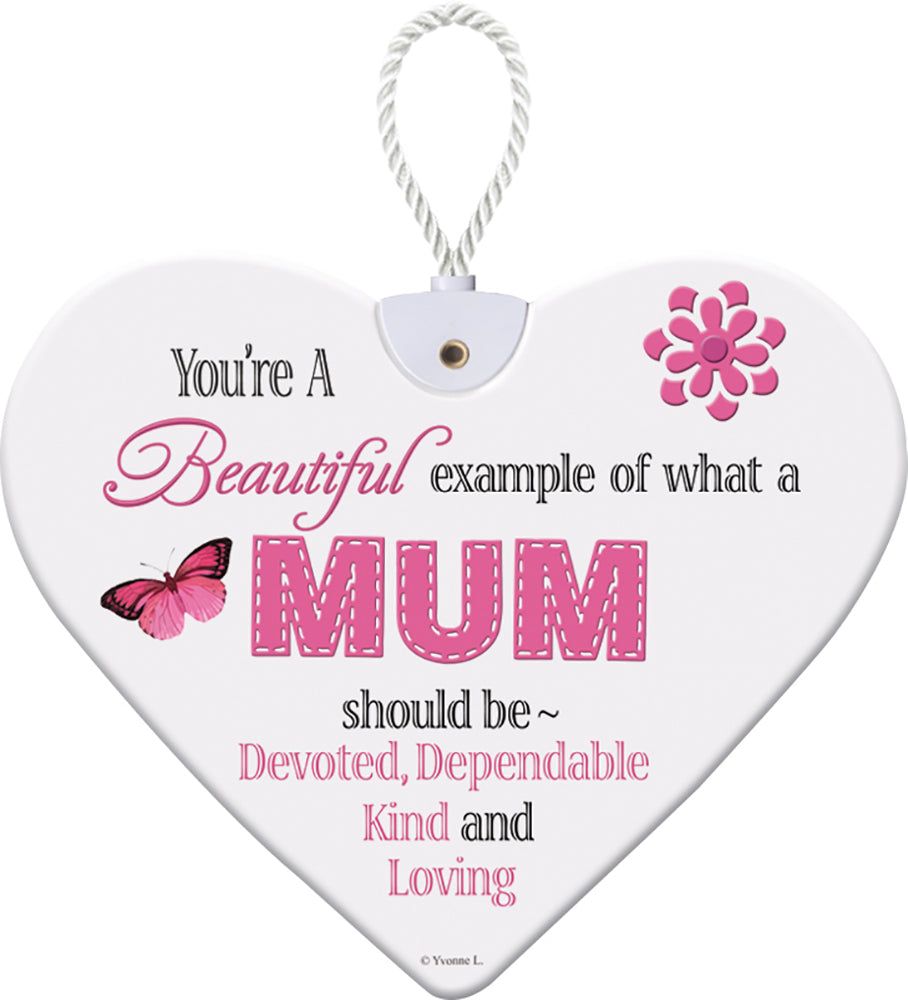 Mum Simply the Best Sentimental Handcrafted Ceramic Heart Hanging Plaque Gift For Any Occasion