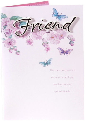 Special Friend 'Raised Letters' - Butterfly Theme Contemporary Premium Birthday Card by UK Greetings