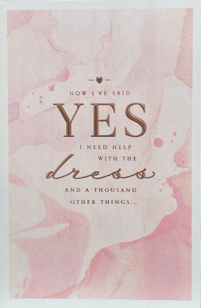 Will You Be my Bridesmaid? I Need Help with the Dress and a Thousand Other Things... Rose Gold Foil Card - Wedding Planning