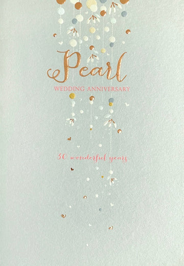 Pearl Wedding Anniversary 30 Wonderful Years Greeting Card Congratulations 