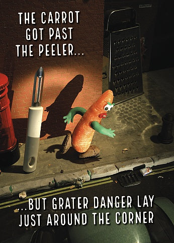 Violent Veg Grater Danger Funny Humour Blank Card For Birthday or Any Occasion