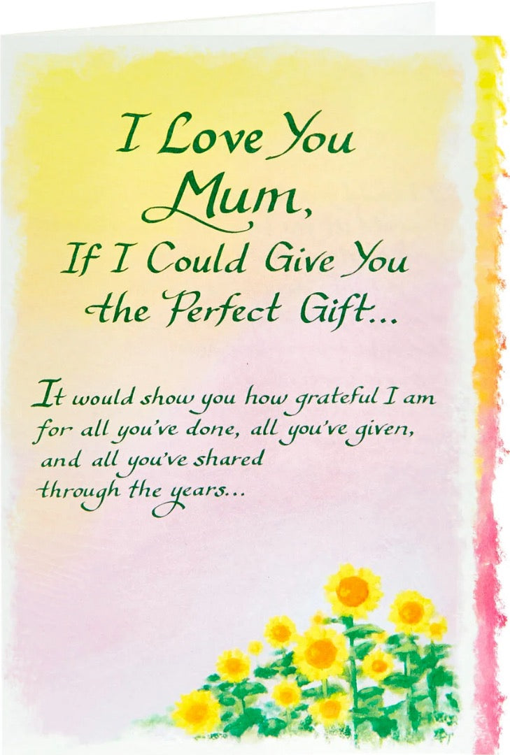 I Love You Mum Special Heart Felt Versed Greeting Card for Any Occasion by Blue Mountain Arts