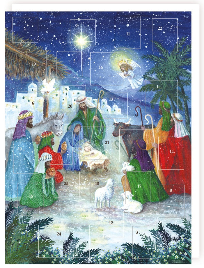 Nativity Christmas 24 Door Children's Gift Advent Calendar Xmas Religious Design