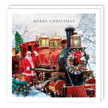 Santa Express Classic Steam Train Art Premium Charity Christmas Cards 5 Pack