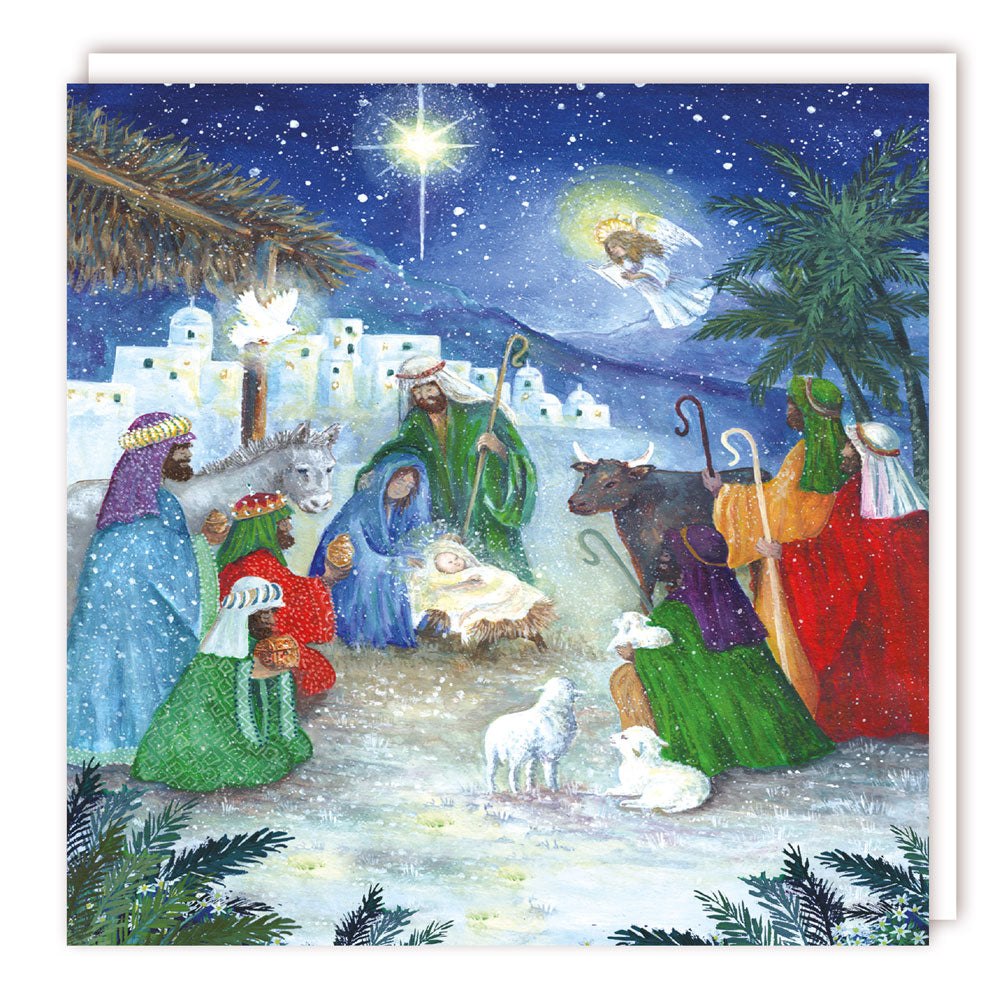 Christmas Nativity Stable Religious Art Charity Seasons Greetings Cards 5 Pack