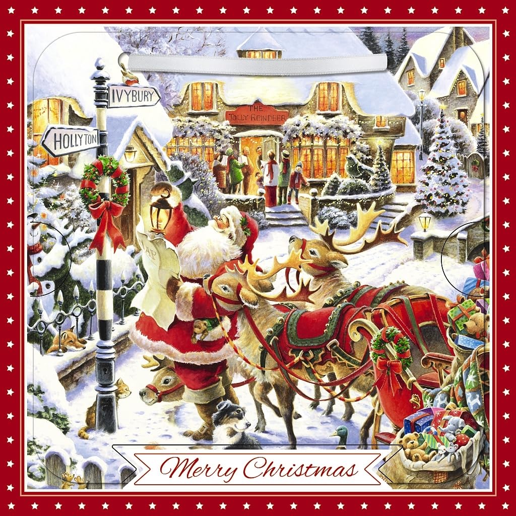 3D Lenticular Holographic Effect Classic Art Christmas Card +Detachable Keepsake