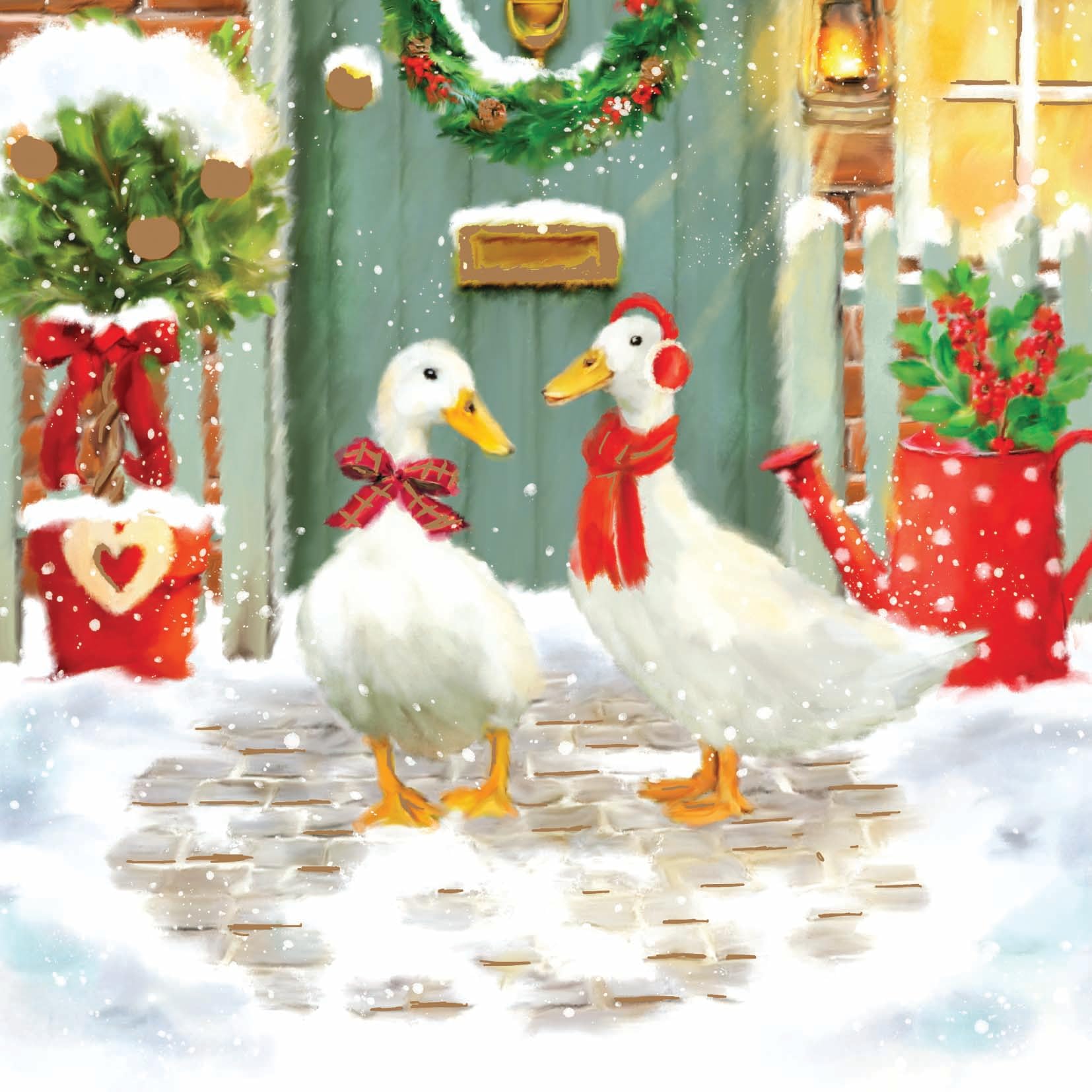 Two Smart Dressed Ducks for Xmas - Pack of 5 Festive Charity Christmas & Happy New Year Cards