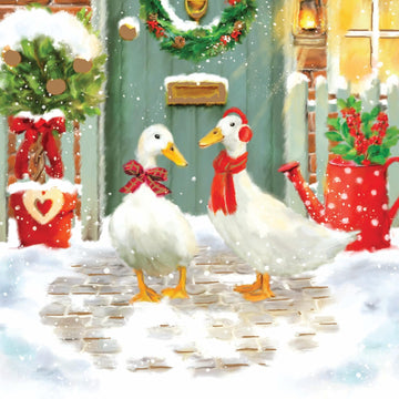 Two Smart Dressed Ducks for Xmas - Pack of 5 Festive Charity Christmas & Happy New Year Cards