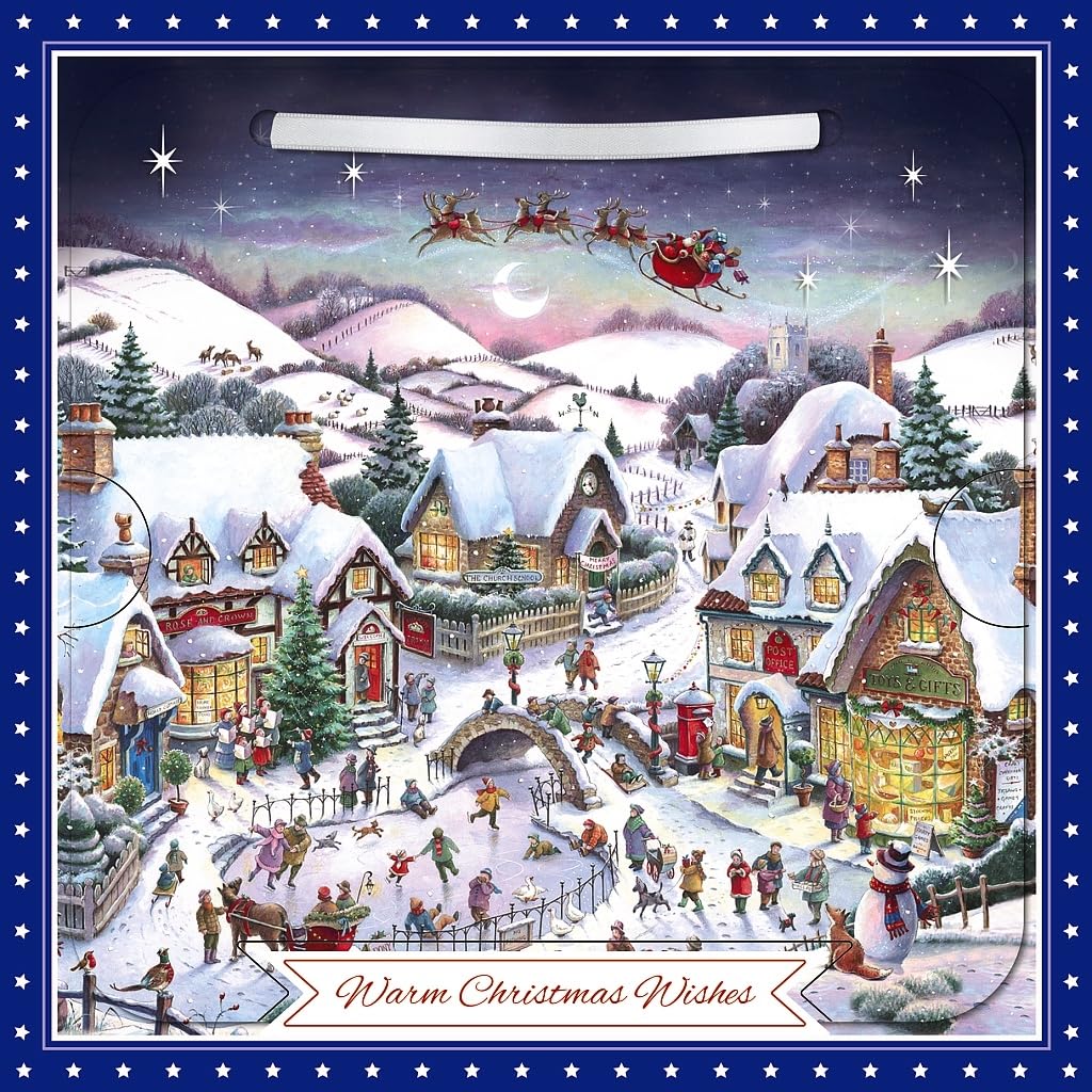 3D Lenticular Holographic Effect Classic Art Christmas Card +Detachable Keepsake