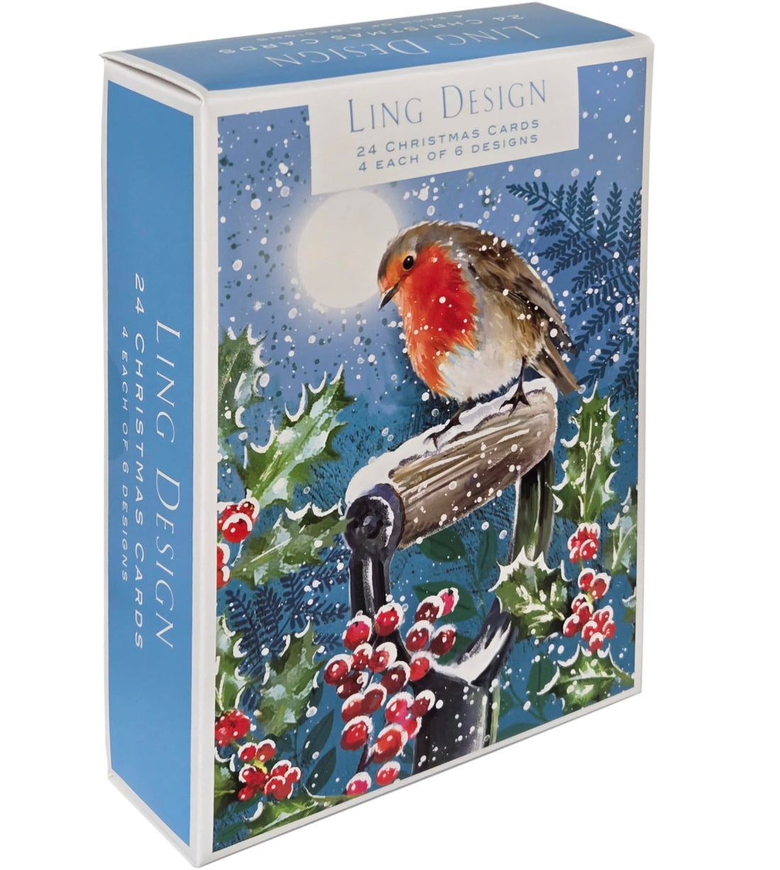 Winter Wildlife Box of 24 Assorted Christmas & Happy New Year Cards - 4 Each of 6 Designs by Ling Design