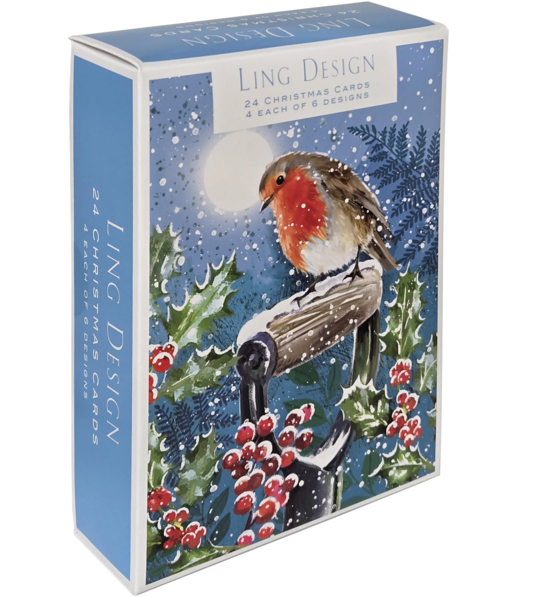 Winter Wildlife Box of 24 Assorted Christmas & Happy New Year Cards - 4 Each of 6 Designs by Ling Design