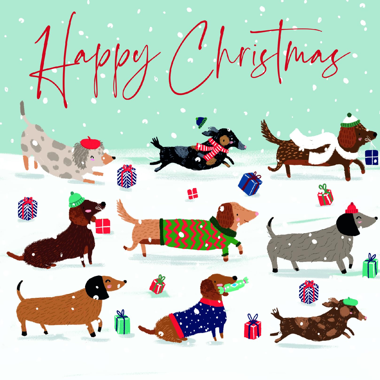 Contemporary Modern Festive Art Pack of 6 Charity Christmas Cards Selection - Premium Board - Eco-Friendly