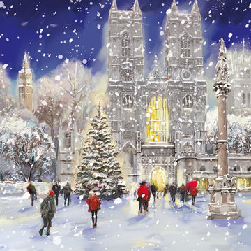 Westminster in Snow Religious Art 6 Charity Christmas Cards Pack by Ling Design