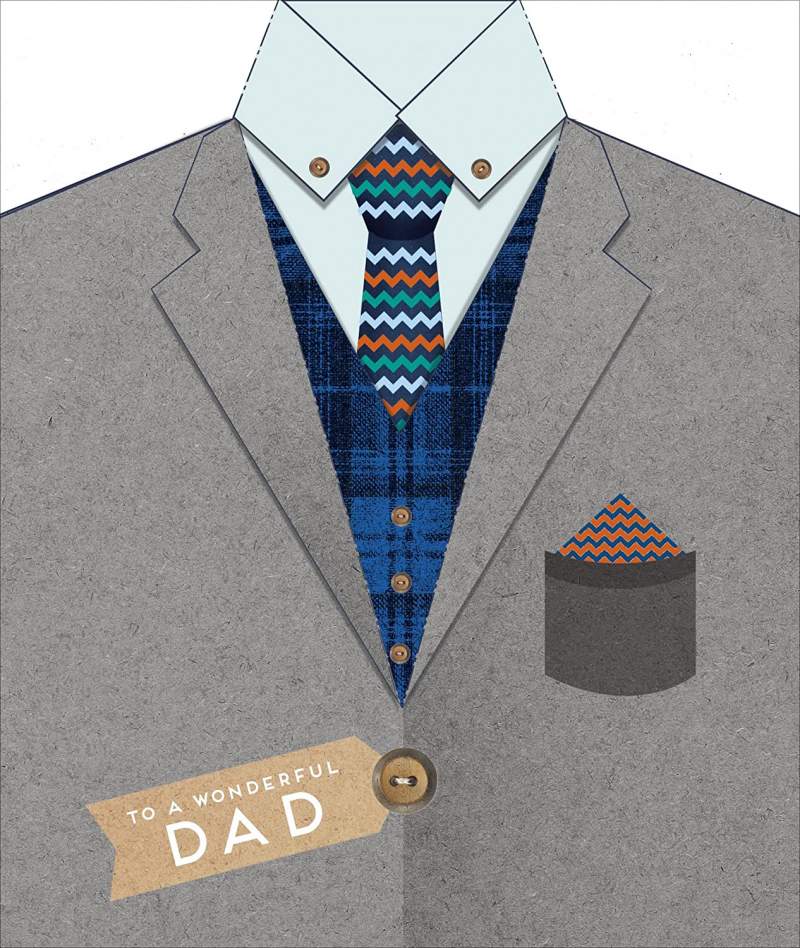To A Wonderful Dad Happy Father's Day Die Cut Suit Shaped Carlton Cards UK Greetings Card