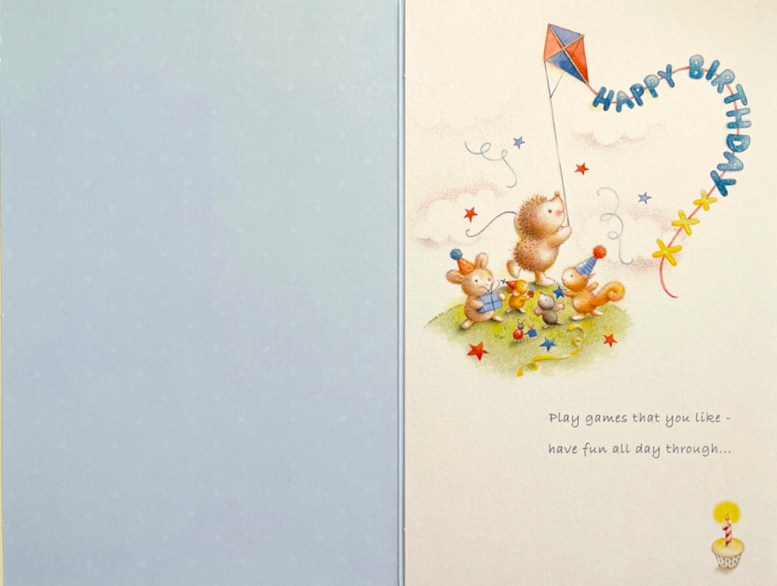 Happy 4th Birthday Boy 4 Today Card Treehouse Party Cute Woodland Friends Age 4