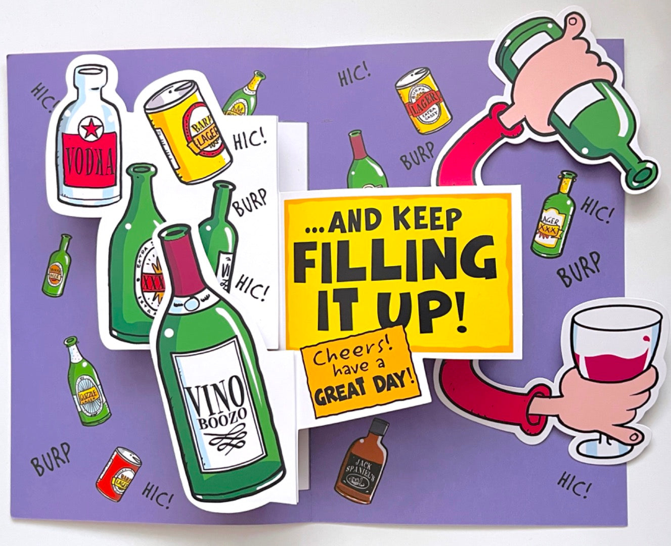 21st Birthday Pop Up Card Card Funny Humour Alcohol Vodka Beer Cheers Drinks