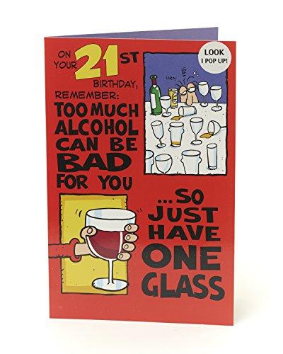 21st Birthday Pop Up Card Card Funny Humour Alcohol Vodka Beer Cheers Drinks