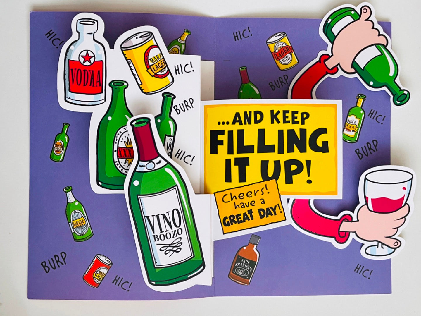 21st Birthday Pop Up Card Card Funny Humour Alcohol Vodka Beer Cheers Drinks