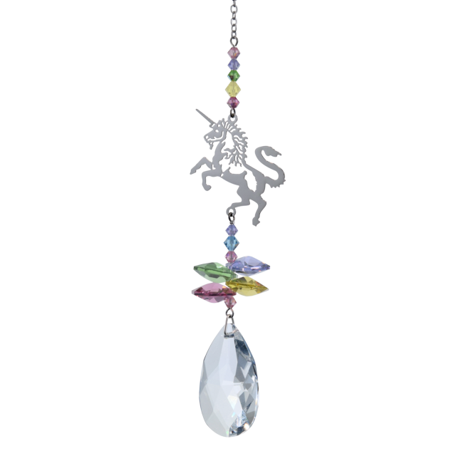 Crystal Fantasy Unicorn Hanging Swarovski Suncatcher Pastel Confetti