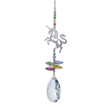 Crystal Fantasy Unicorn Hanging Swarovski Suncatcher Pastel Confetti