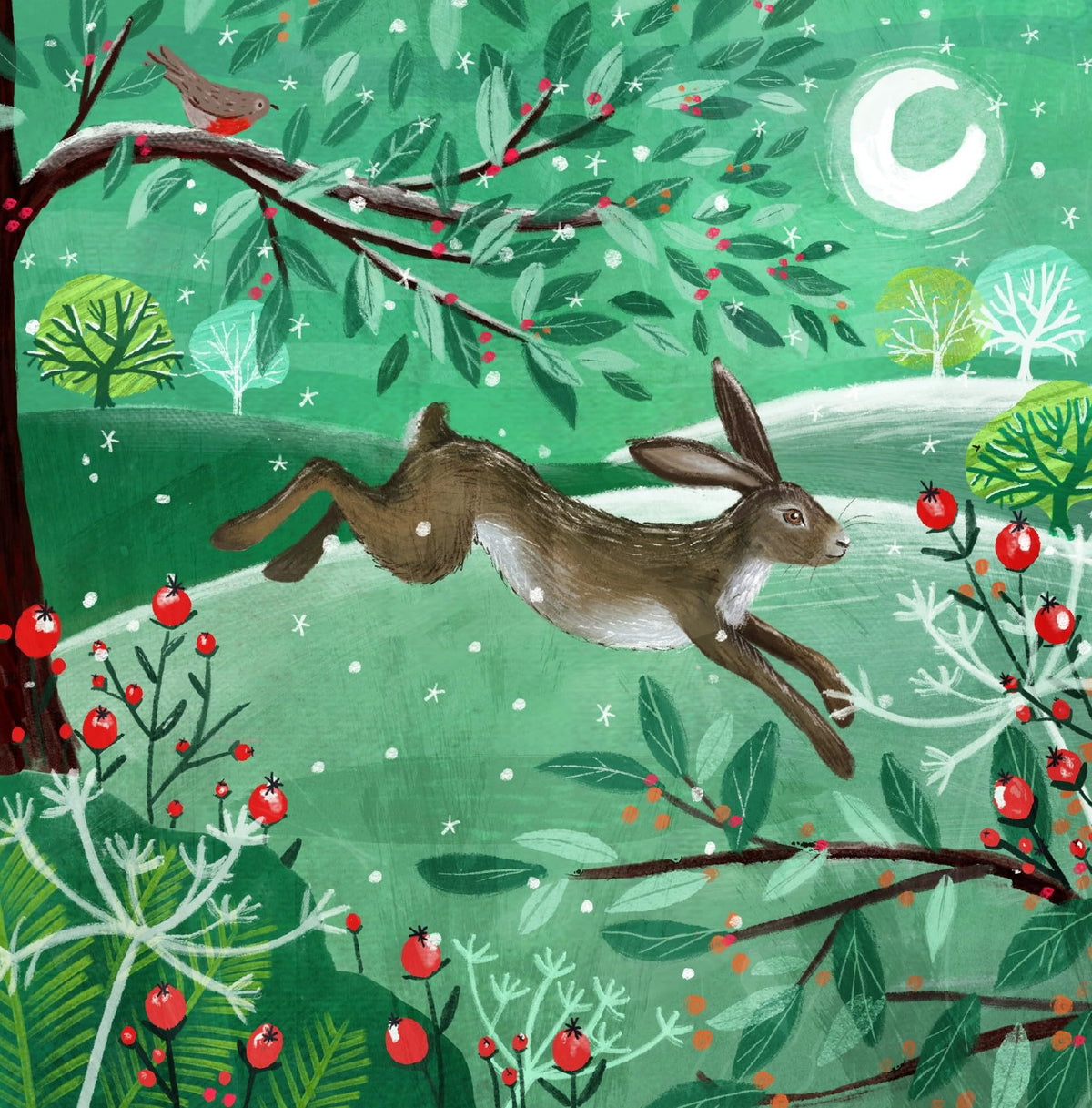 Ling Design Artisan Charity Christmas Cards ? Pack of 6 Square Xmas Cards with Envelopes ? Robins, Hares, Puffins, Hedgehog & Woodland Designs ? 40p Donated to UK Charities