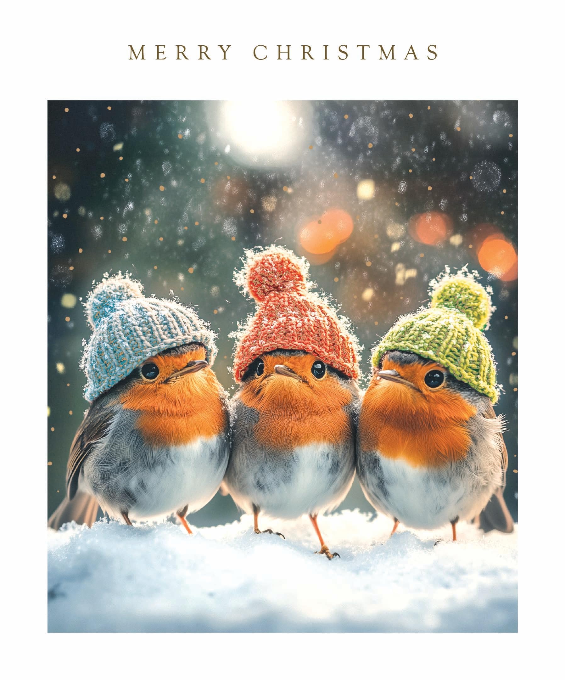 Festive Cute Animals Photographic Art Christmas & New Year Single Greeting Card - 185 x 155mm (7.2 x 6in) - Eco-Friendly & Recyclable