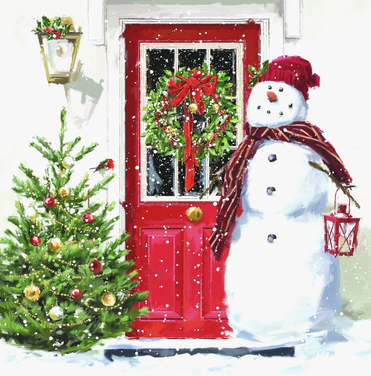 Ling Design Vintage Charity Christmas Cards - Pack of 6 Square Xmas Cards with Envelopes - Robin, St Paul's, Santa's Sleigh, Snowman & Skating Designs - 40p Donated to UK Charities