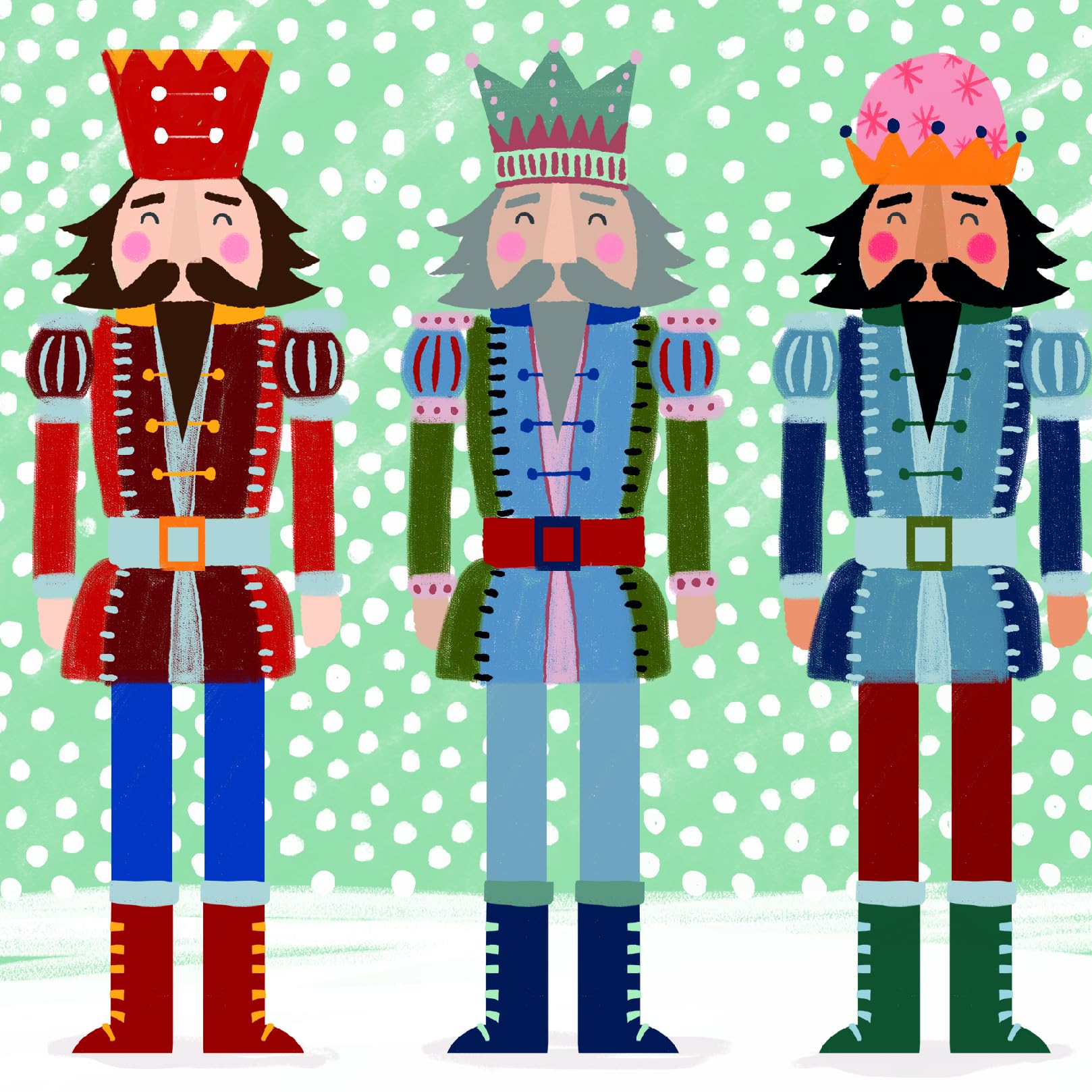 Contemporary Modern Festive Art Pack of 6 Charity Christmas Cards Selection - Premium Board - Eco-Friendly