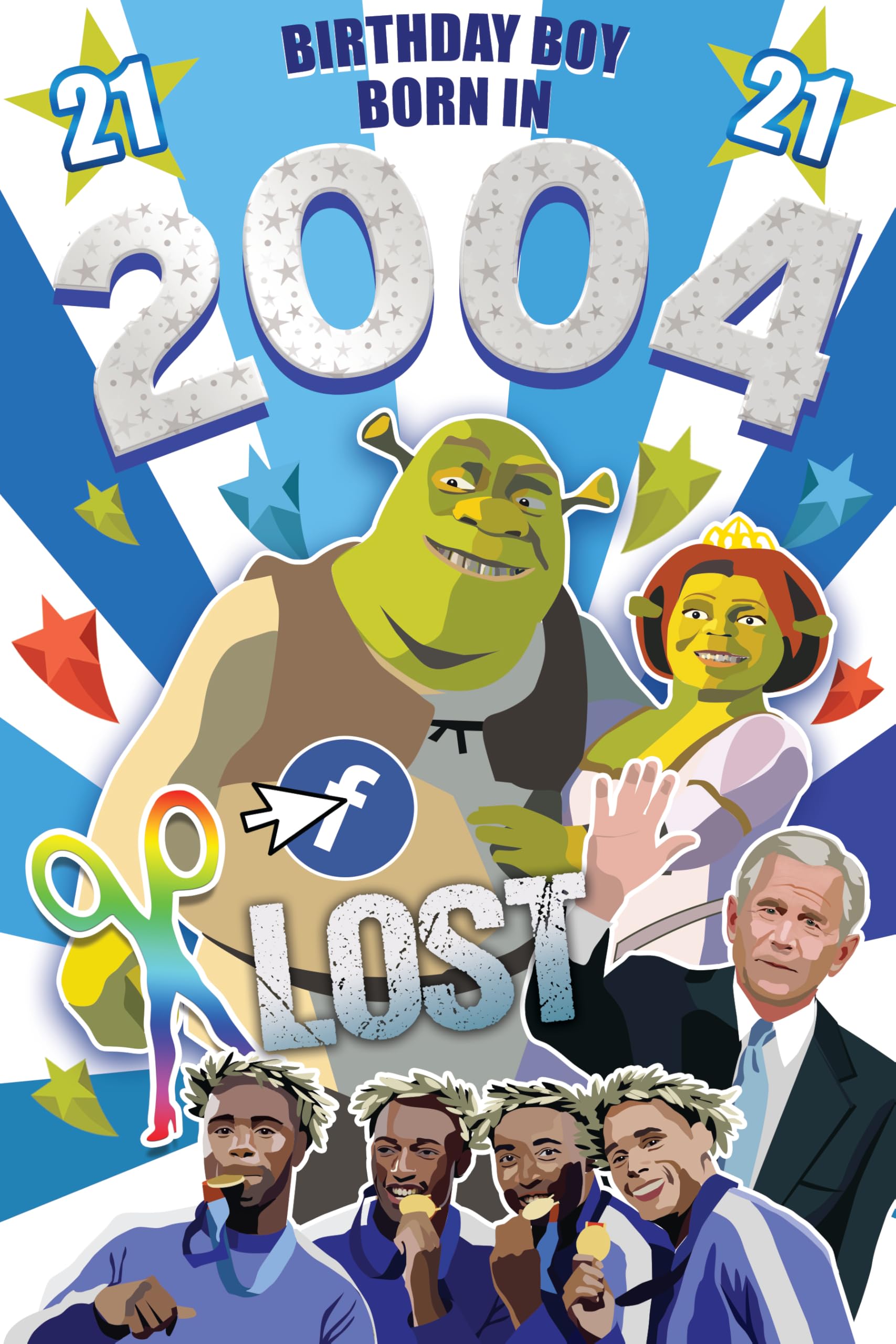 Born in 2004 Male Milestone 21st Birthday Card For Him in 2025 -Fun Facts Inside